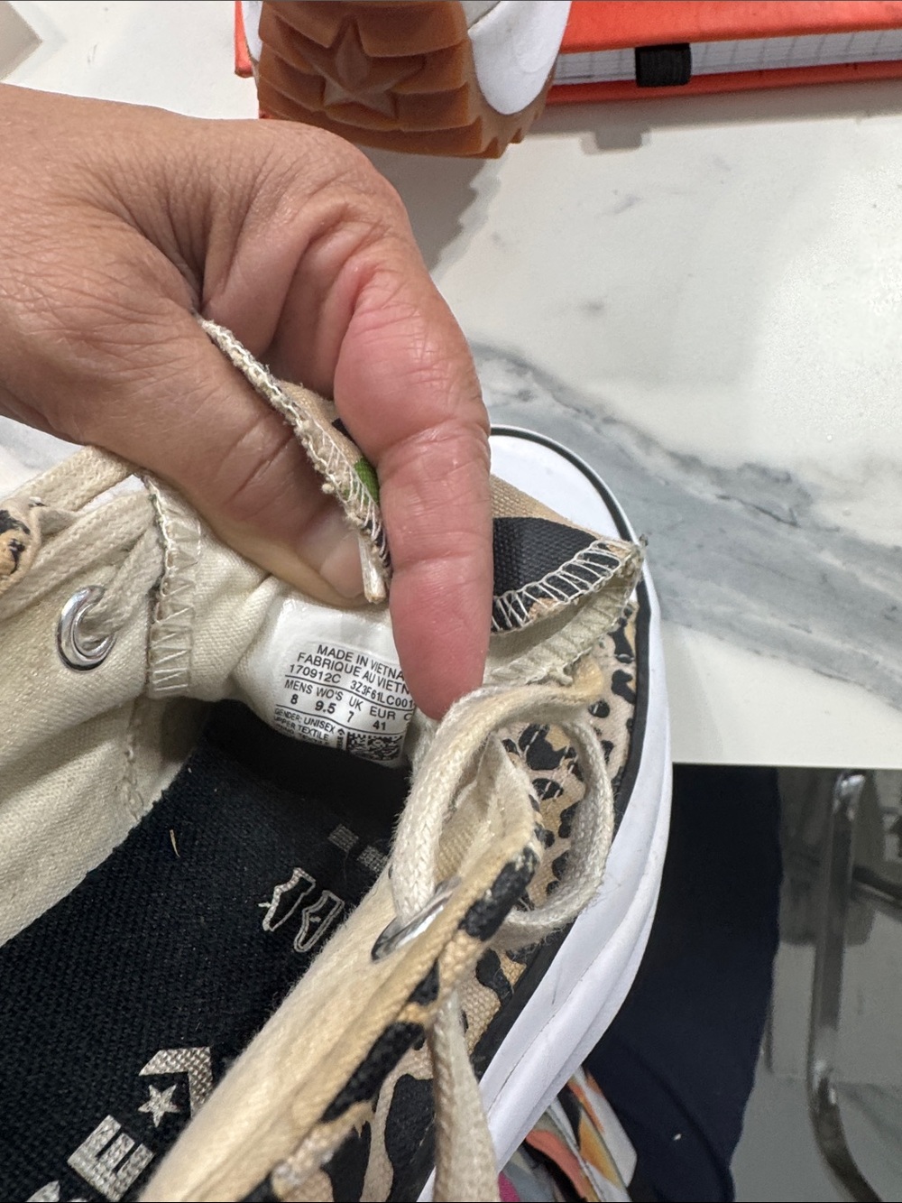 Converse Unisex Leopard Platform Sneaker with Chunky White Sole - Picture 7 of 9